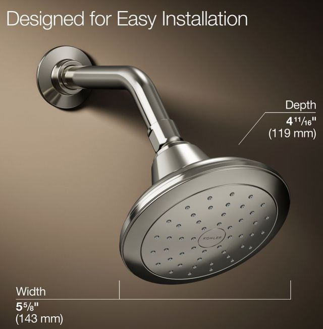 KOHLER® Pinstripe® Vibrant Polished Nickel 2.5 GPM Single-Function Showerhead-2