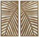 Olliix by Madison Park Birch Palms 2 Piece Dark Brown Carved Wall Panel Set-0