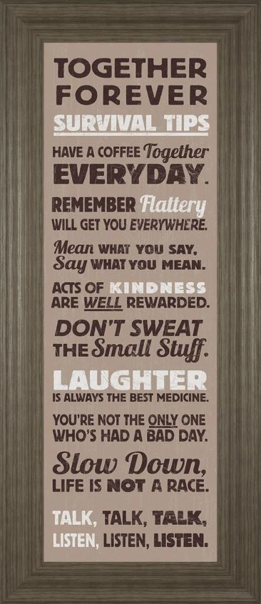 Classy Art Survival Tips I by The Vintage Collection Framed Print Wall Art-1