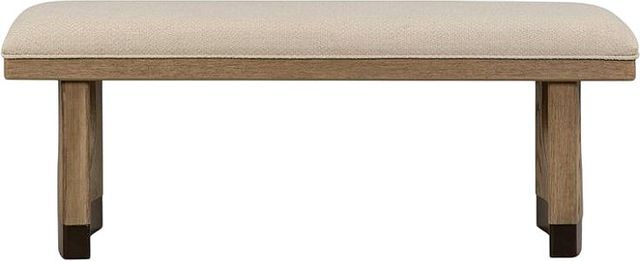 Magnussen Home® Tristan Beige/Swiss Coffee Backless Bench with Upholstered Seat and U-Shaped Legs-1