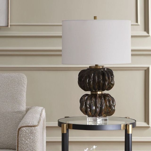 Uttermost® Jaudon Chocolate/Dark Bronze Stacked Table Lamp-2