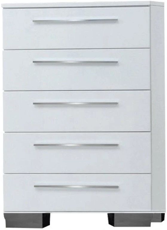 New Classic® Home Furnishings Sapphire High Gloss White Laminate Chest-2