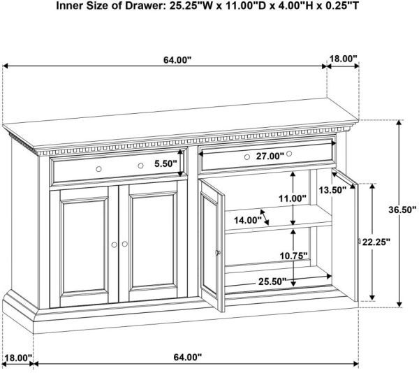 Coaster® Ridgewell Dark Oak Dining Server-2