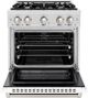 ZLINE Select 30" Satin Stainless Steel Convection Pro Style Gas Range with White Matte Door-1