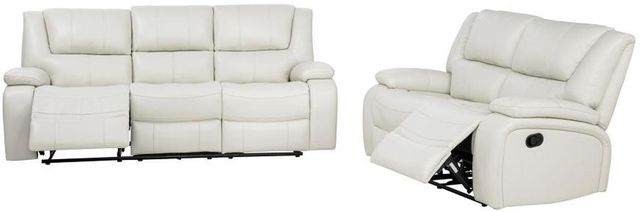 Coaster® Camila 2-Piece White Manual Reclining Sofa Set-1