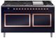 Ilve® Nostalgie II Noblesse 60'' Midnight Blue Pro Style Dual Fuel Range with Copper Trim-0
