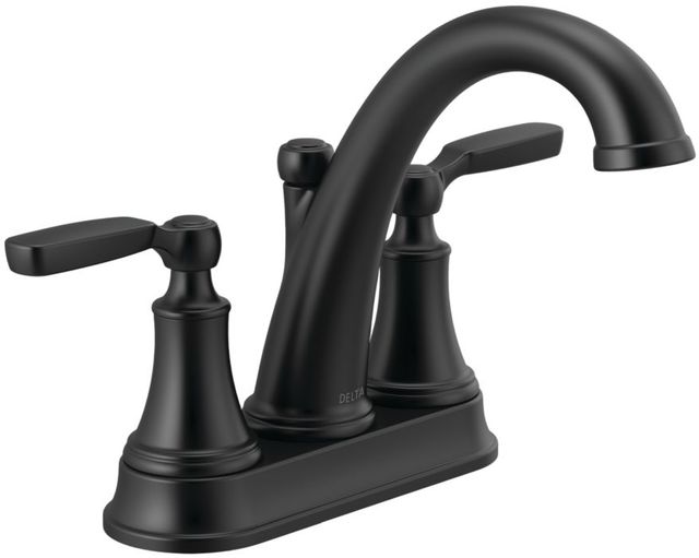 Delta Woodhurst® Matte Black 2-Handle Centerset Bathroom Faucet-0