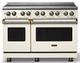 Viking® 5 Series 48" Pure White Pro Style Induction Range with Brushed Brass Trim-0