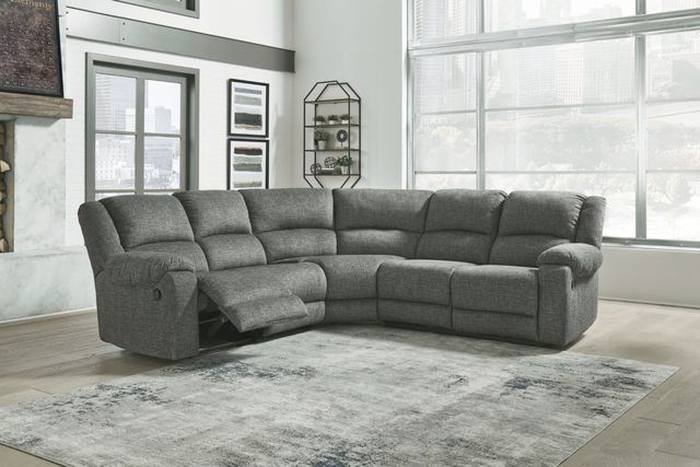 Signature Design by Ashley® Goalie 5-Piece Pewter Reclining Sectional-2