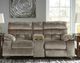 Ashley® Brassville Graystone Reclining Loveseat with Console-1