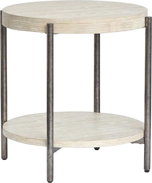 Magnussen Home® Jennings Edgecomb Grey/Weathered Antique Nickel Round End Table-0
