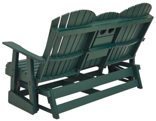Signature Design by Ashley® Hyland Wave Green Stainless Steel Outdoor Glider Loveseat-3