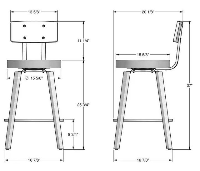 Amisco Customizable Esteban Swivel Counter Stool-1