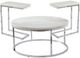 Steve Silver Co. Echo 3-Piece Marble Top Occasional Table Set with Chrome Base -0