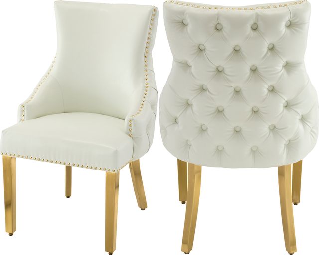 Meridian Furniture Tuft White Velvet Dining Chair-1