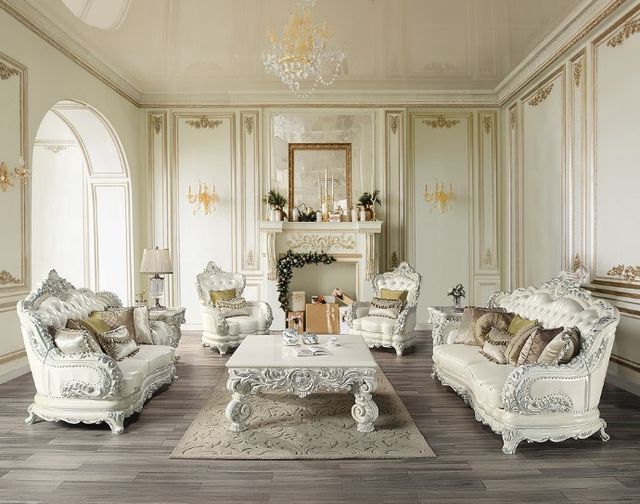 ACME Furniture Adara Antique White/Pearl White Sofa-1