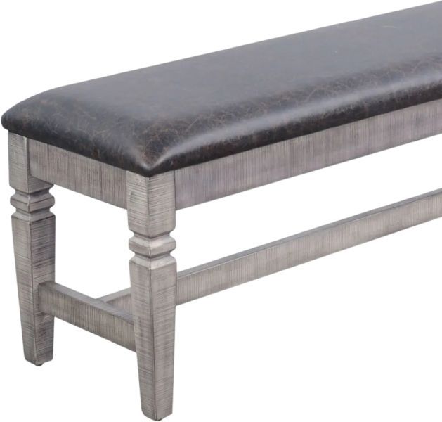 Sunny Designs™ Homestead Hills Alpine Gray/Tobacco Leaf Bench-3