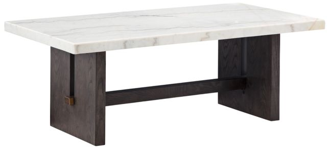 Signature Design by Ashley® Burkhaus White Cocktail Table with Dark Brown Base-0