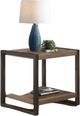 Mazin Furniture Douge Brown End Table with Gunmetal Frame -0
