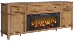 Signature Design by Ashley® Sharlance Light Brown 81" TV Stand with Electric Fireplace