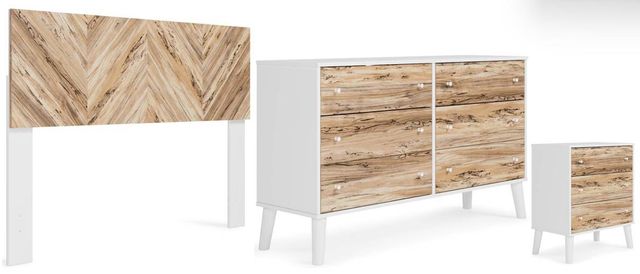 Signature Design by Ashley® Piperton 3-Piece Two-Tone Brown/White Queen Panel Headboard Bedroom Set-0