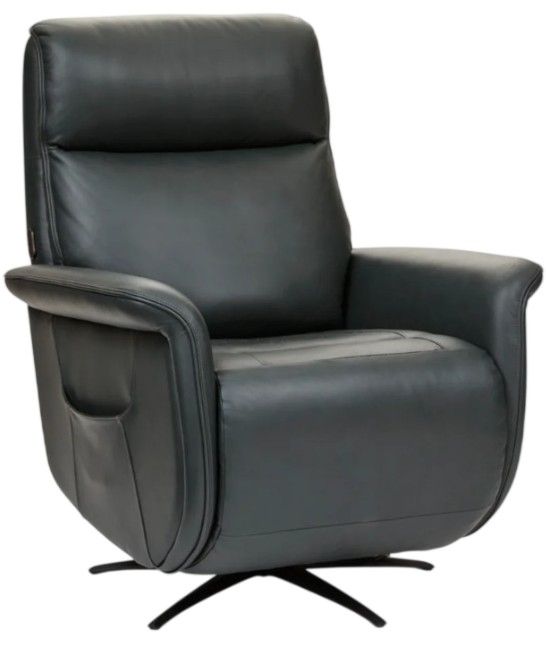 Flexsteel® Haven Harbor Leather Power Swivel Recliner with Power Headrest and Lumbar-0