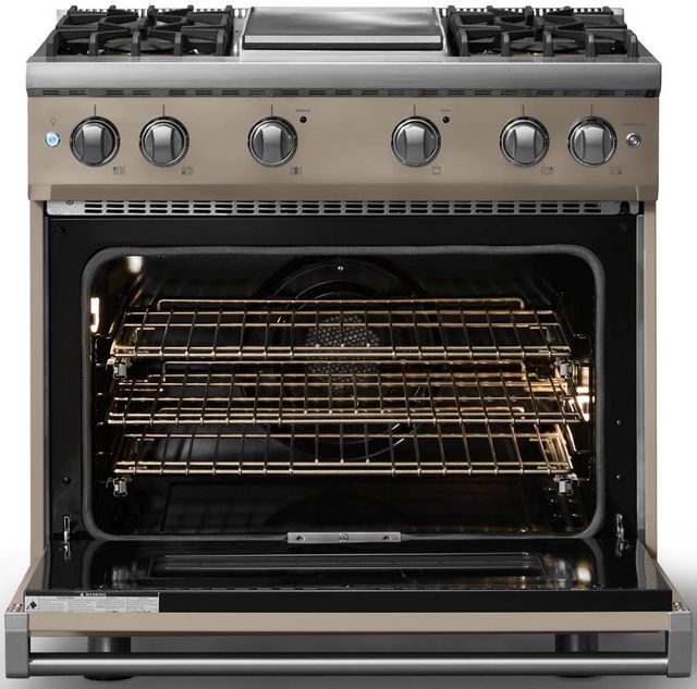 Viking® 5 Series 36" Nantucket Pro Style Gas (LP) Range with Polished Chrome Trim-1