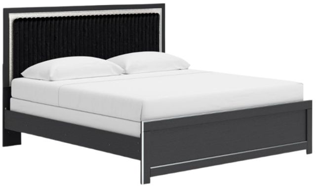 Signature Design by Ashley® Birmonton Black King Upholstered Panel Bed-0