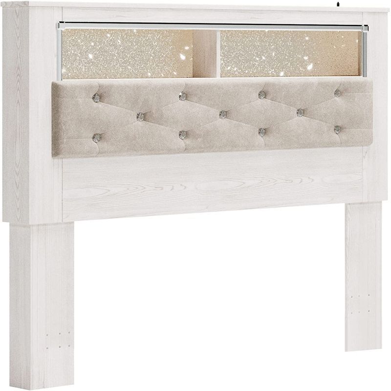 Signature Design by Ashley® Altyra White Queen Upholstered Panel Bookcase Headboard