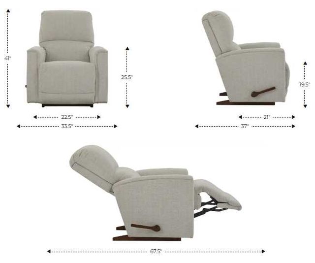 La-Z-Boy® Cade Oyster Leather Manual Rocking Recliner-2