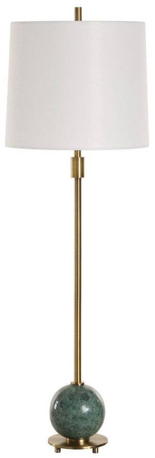 Uttermost® Bledel Brushed Brass/Dark Green Buffet Lamp-0