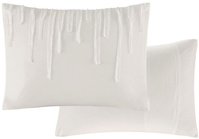 Olliix by Urban Habitat Ivory Twin/Twin XL Paloma Cotton Duvet Cover Set-4