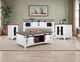 International Furniture Direct Pueblo Brown Top Sofa Table with White Base-1