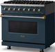 Viking® 5 Series 36" Squall Pro Style Dual Fuel (LP) Range with Brushed Brass Trim-3