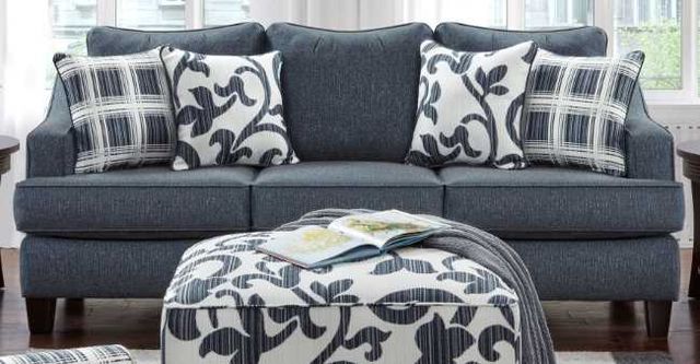 Fusion Furniture Truth or Dare Navy Blue Sofa-0