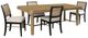 Coaster® Arini 5-Piece Black/Cream/Sand Wash Extension Leaf Dining Table Set-0