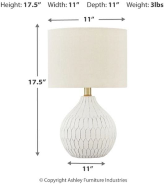 Signature Design by Ashley® Wardmont White Ceramic Table Lamp-2