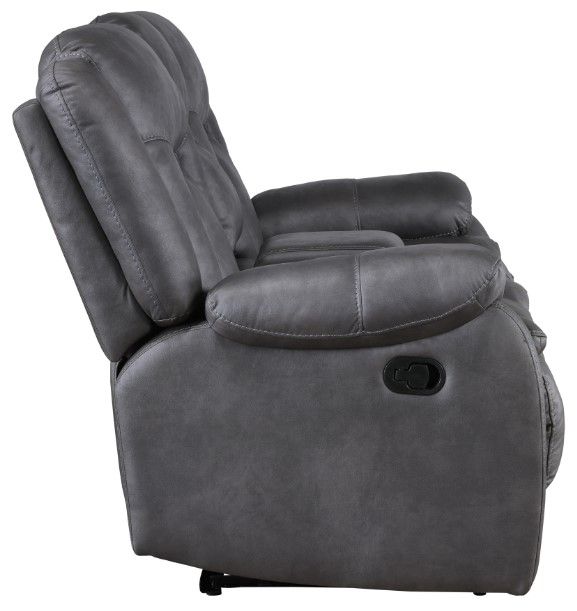 New Classic® Home Furnishings Morello Gray Dual Manual Reclining Loveseat-4
