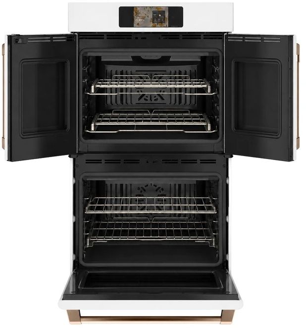 Café™ Professional Series 30” Matte White Smart Double Electric Wall Oven with French Doors-1