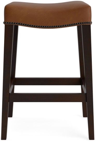 Bassett® Furniture Customizable Vail 18" Leather Saddle Counter Stool-1