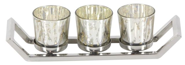 Deco Marche Silver Stainless Steel Metal Candelabra-2