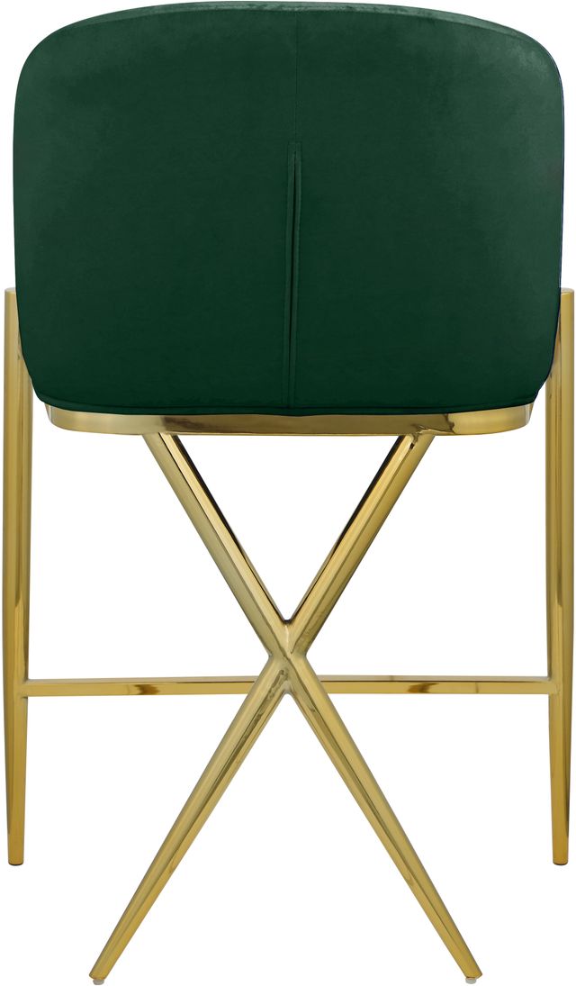 Meridian Furniture Xavier Green/Gold Velvet Counter Stool-1