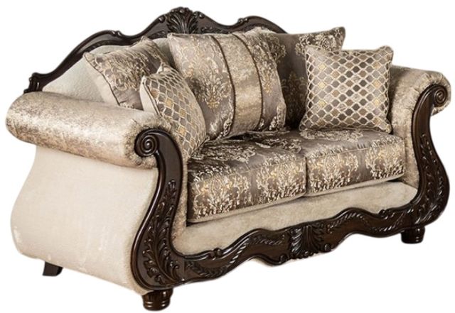 Furniture of America® Andalusia Dark Cherry/Light Brown Loveseat-0