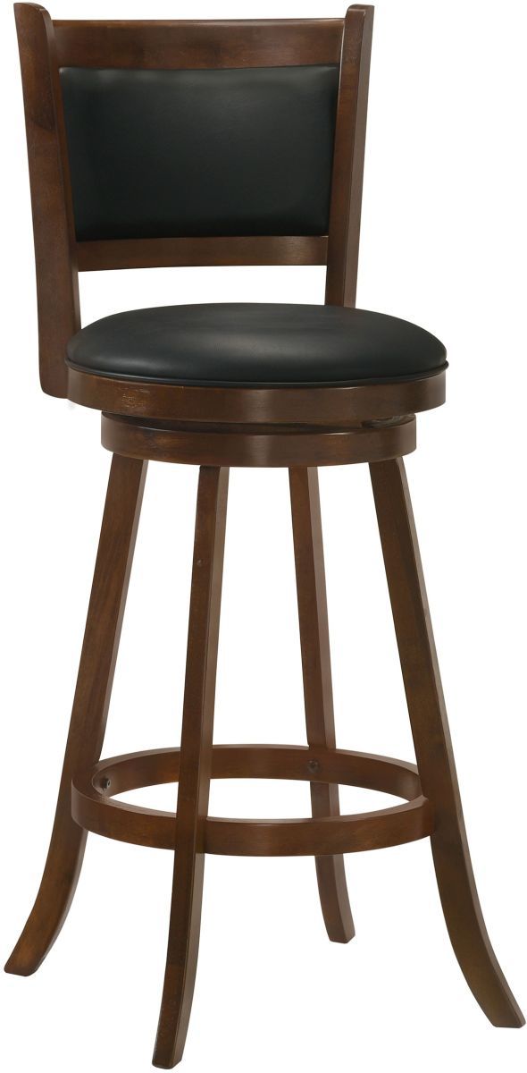 Coaster® Broxton 2-Piece Chestnut/Black Upholstered Swivel Bar Stools-1