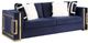 ACME Furniture Virrux Blue/Gold Sofa with Pillows-0