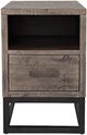 Jofran Inc. East Hampton Distressed Gray Power Chairside Table with Black Base-1