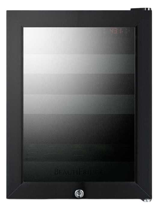 Summit® Beautifridge 14" 0.9 Cu. Ft. Black Commercial Cosmetics Refrigerator with Green Lights-0
