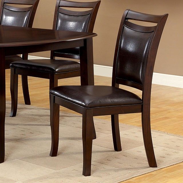 Furniture of America® Woodside 2-Piece Dark Cherry/Espresso Side Chair Set-1