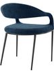 Armen Living Morgan 2-Piece Black/Blue Upholstered Dining Arm Chair Set-3