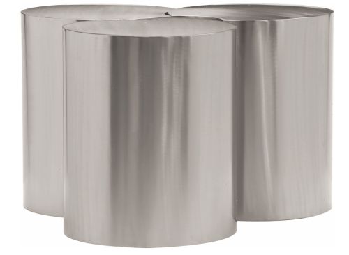 Meridian Furniture Dimple 3-Piece Brushed Silver 20" Modular Nesting Table Set-1
